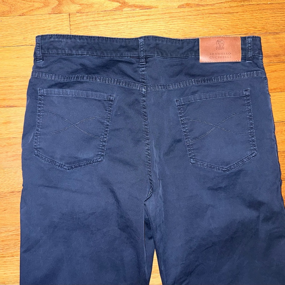 BRUNELLO CUCINELLI Blue Cotton Mens Dress Pants 50 - Picture 7 of 9